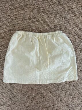 Light Yellow Linen Mini Skirt